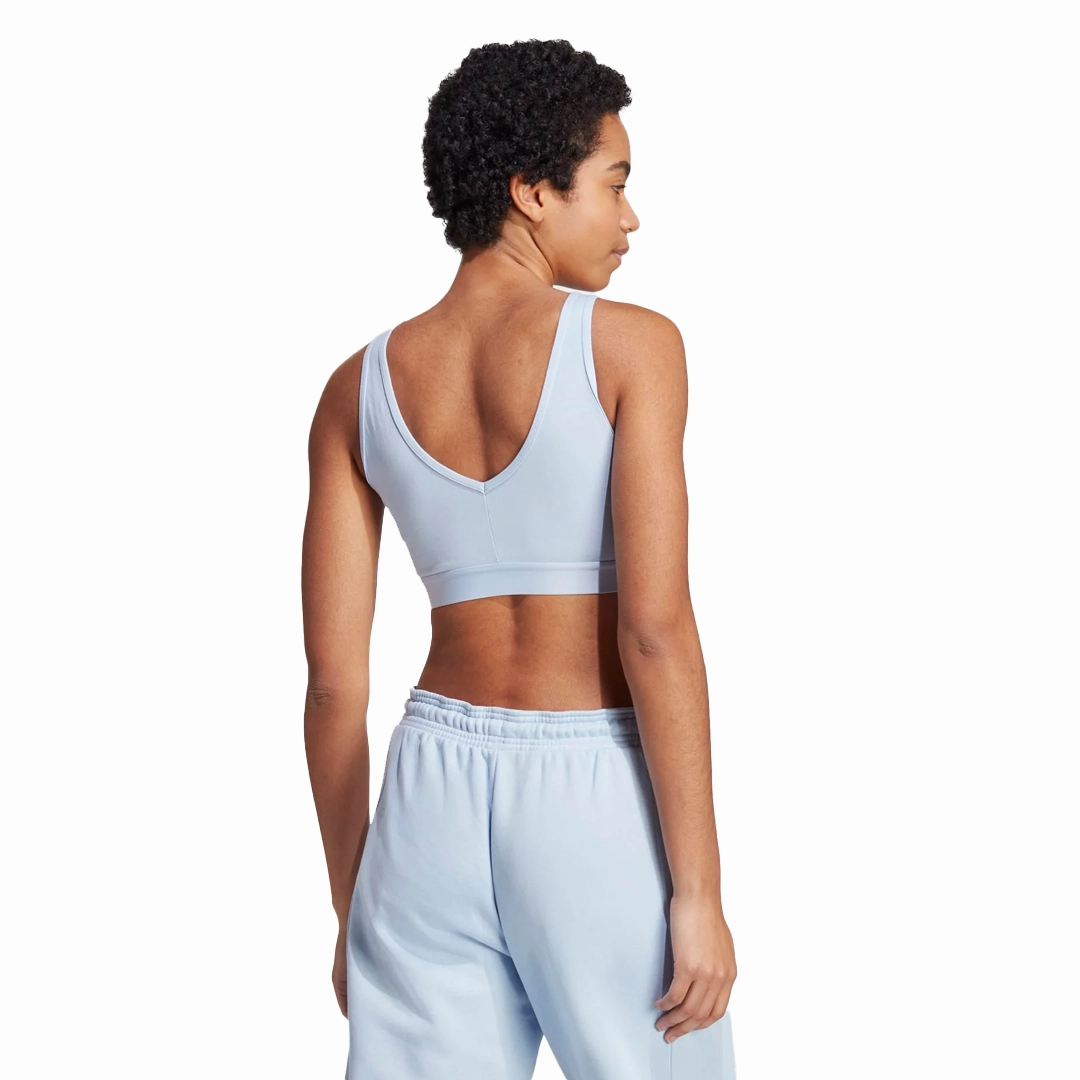 adidas - Women's Essential 3-Stripe Crop Top (IC4439) WaterResistantFabric Lightweight Feel