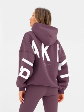 Leather Accents Isabel Oversized Hoodie - Light Plum