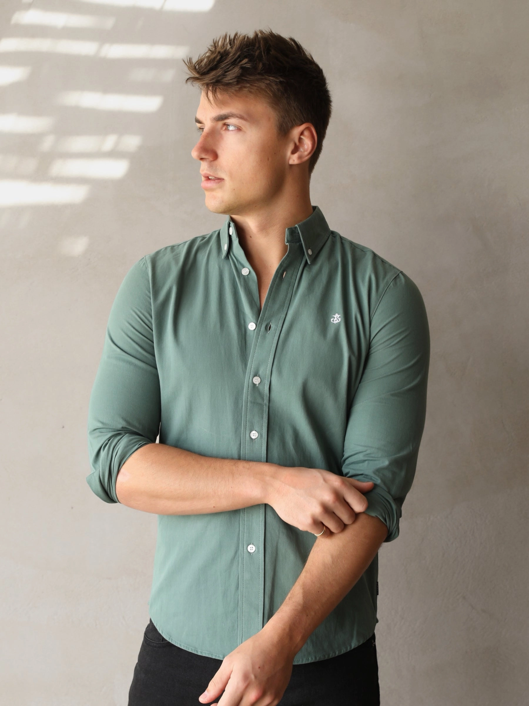 Chic Design Newburgh Slim Fit Shirt - Forest Green