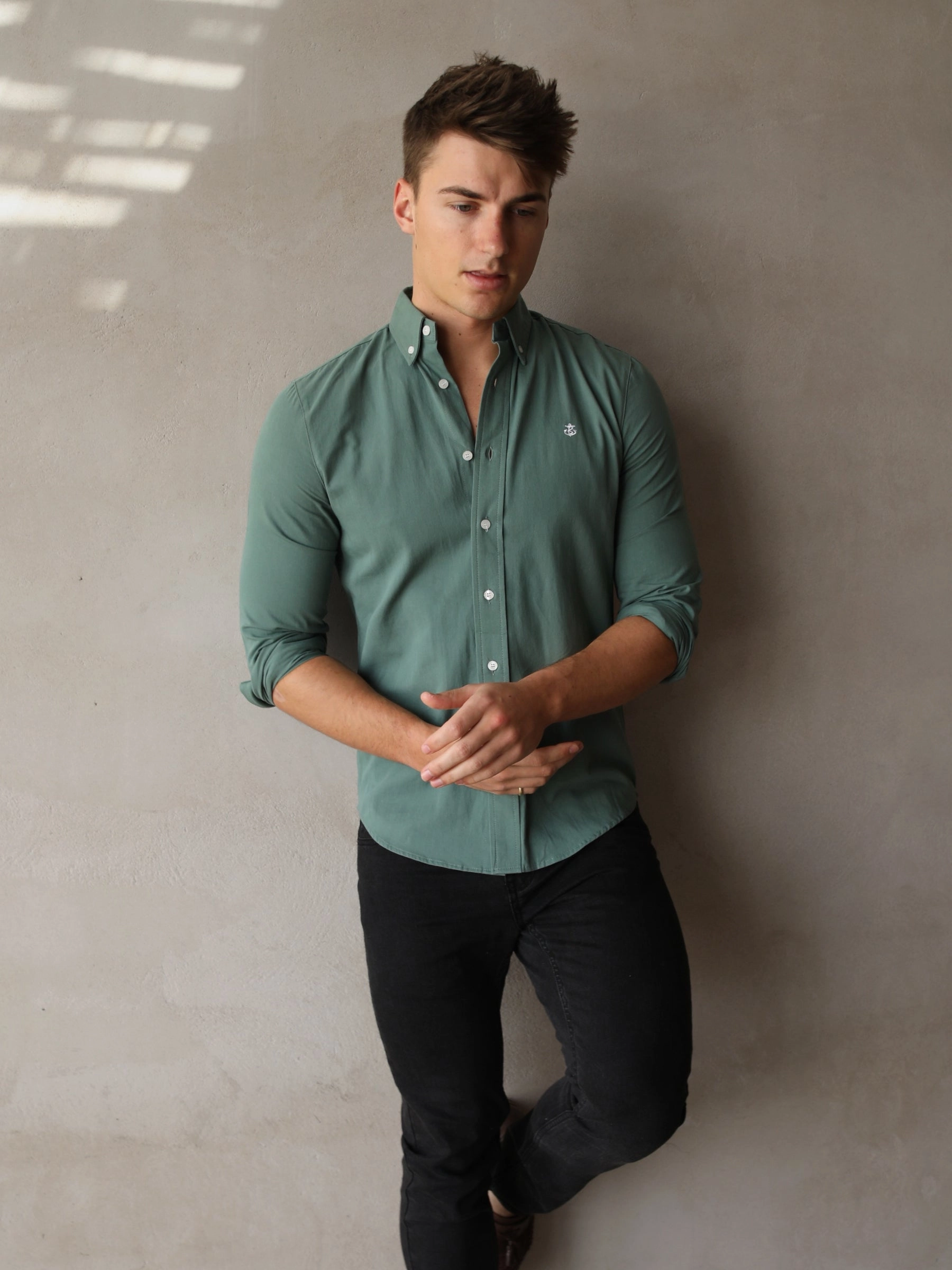 Cultural Inspired Newburgh Slim Fit Shirt - Forest Green