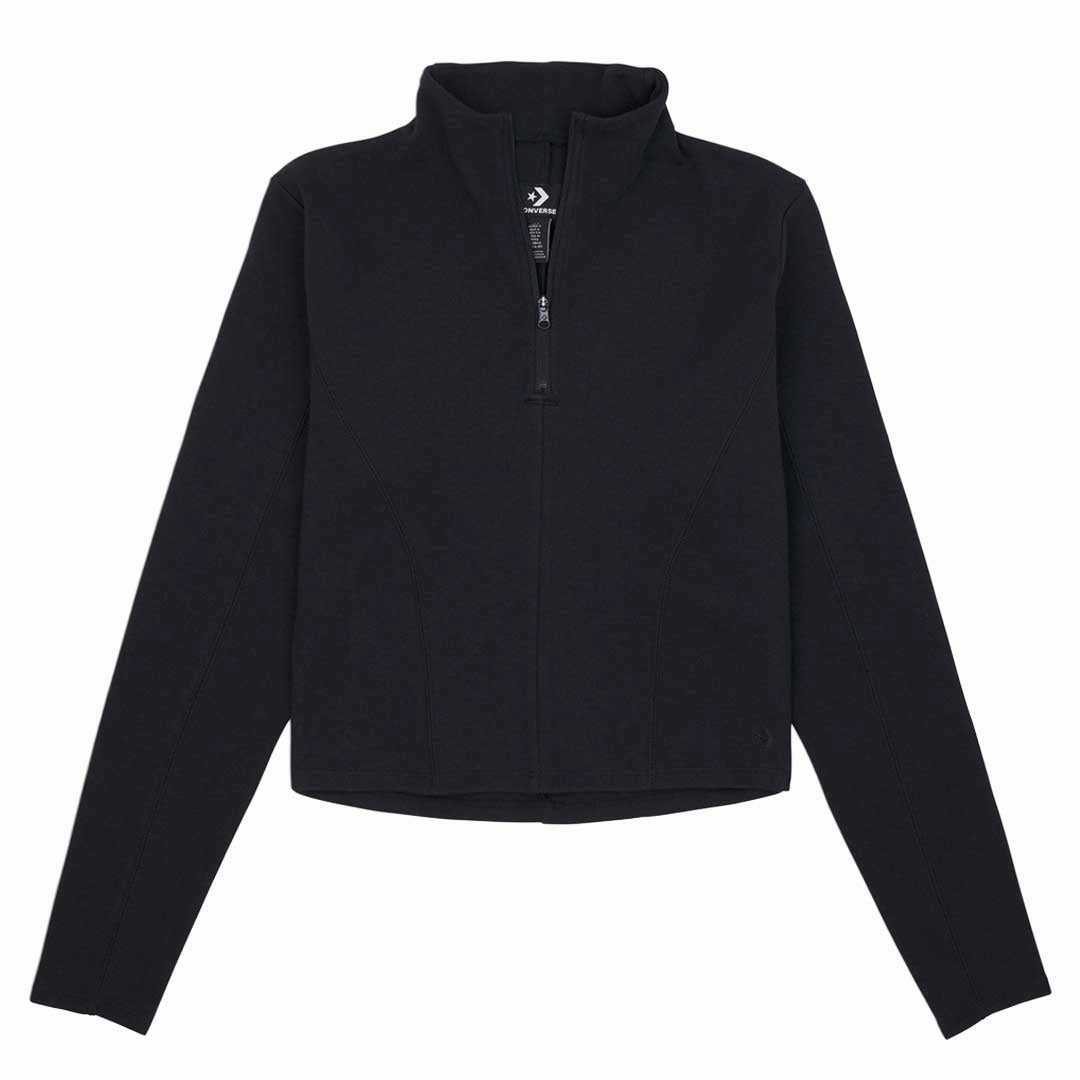 Zipper Closure Mechanism Converse - Women's Half-Zip Mock Neck Long Sleeve Top (10027392 A02)