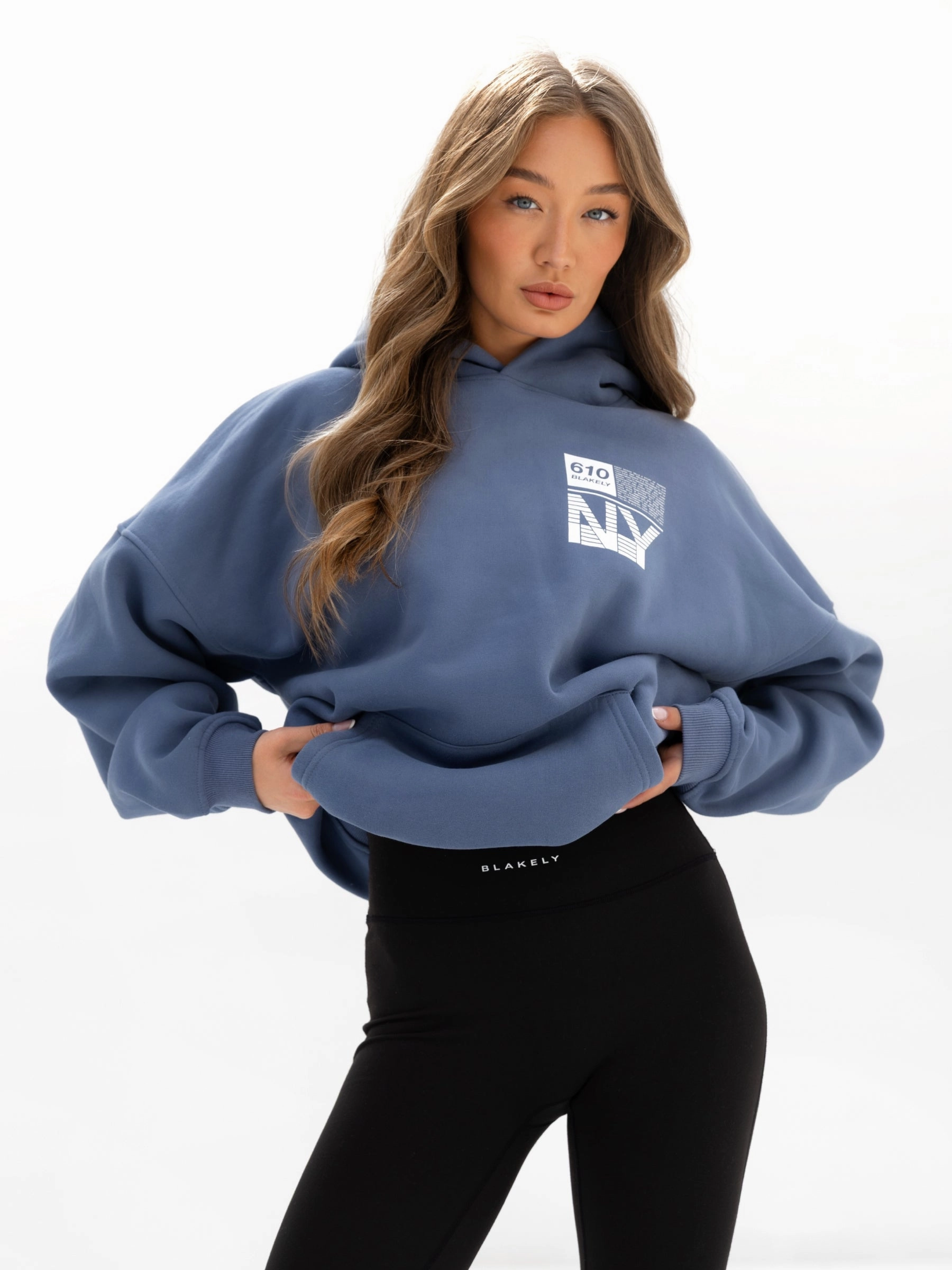 Brooklyn 610 Oversized Hoodie - Mid Blue Performance Ready Fit Non Fading Coloration