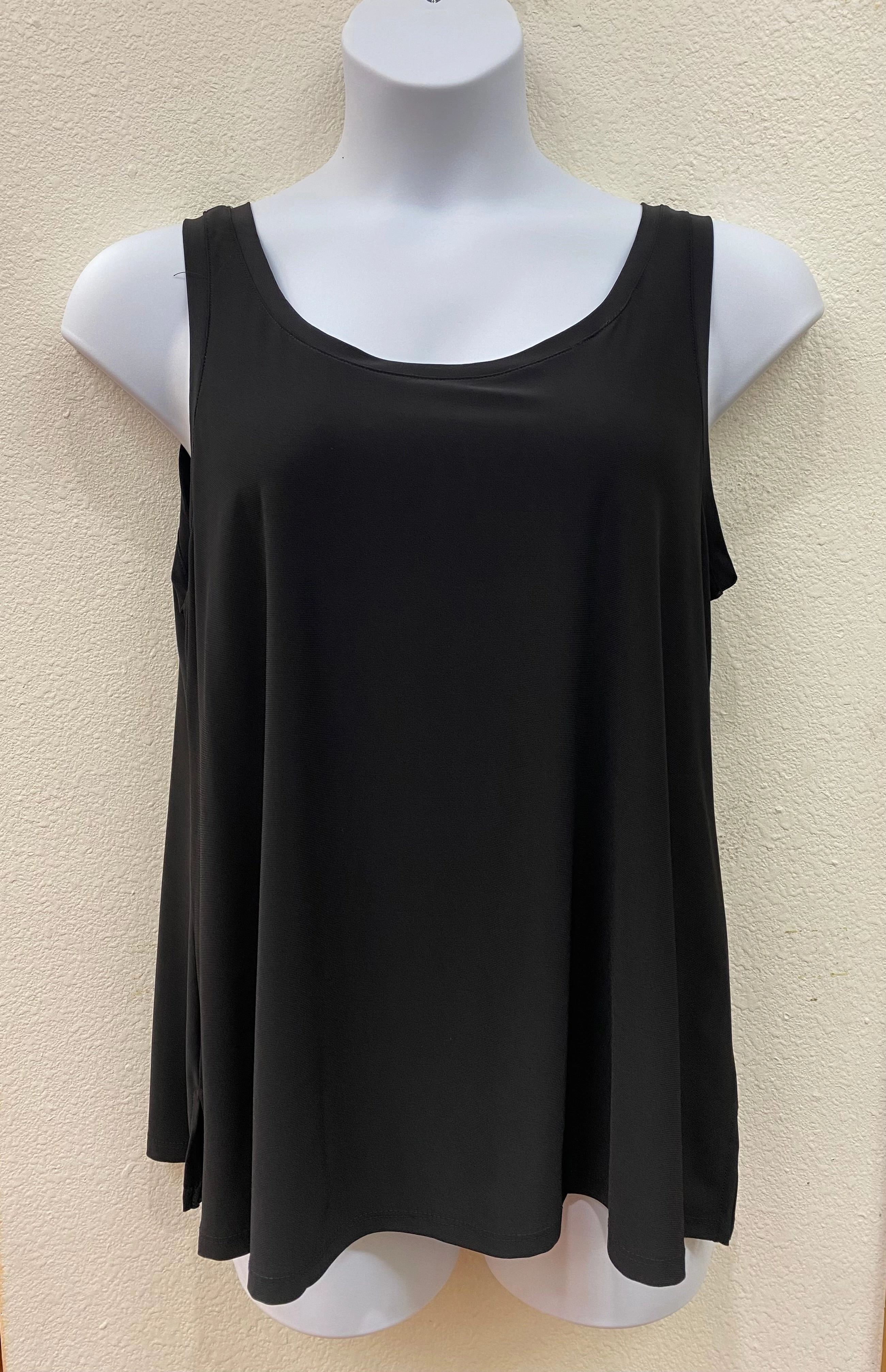 LaserCutVents OversizedFit Black V-Neck to Round Neck Reversible Tank Top