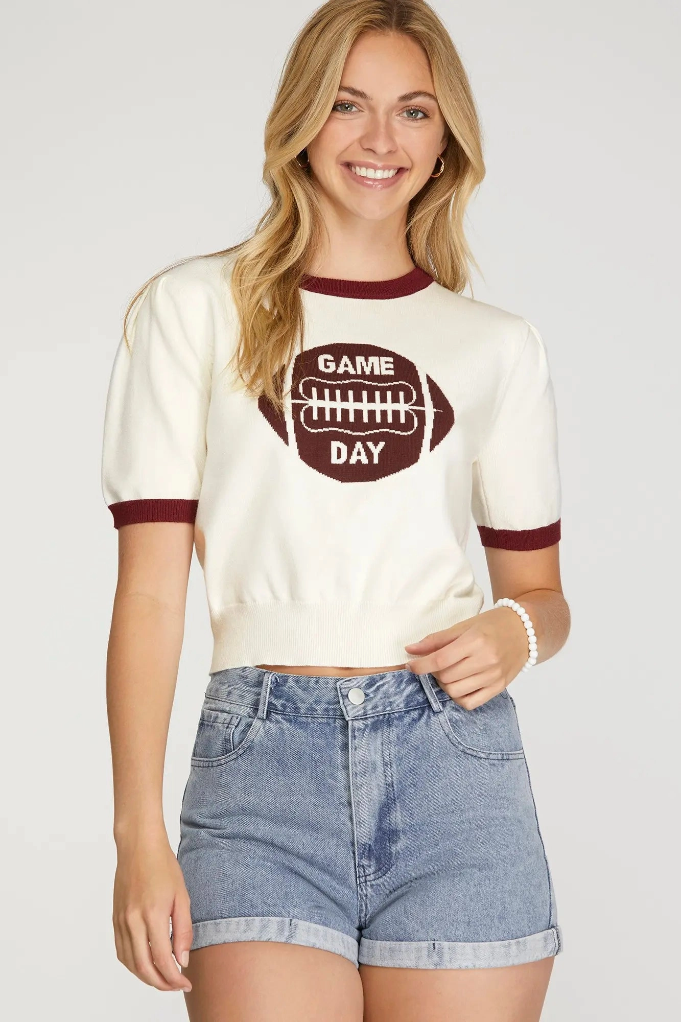 Varsity Game Day Knit- Garnet ReinforcedShoulders Hybrid Fabric Blend