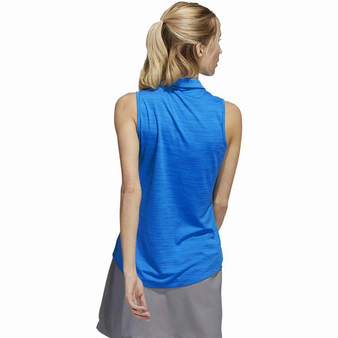 adidas - Women's Space-Dyed Sleeveless Polo (HA6066) Adventure Day Look hypoallergenic material