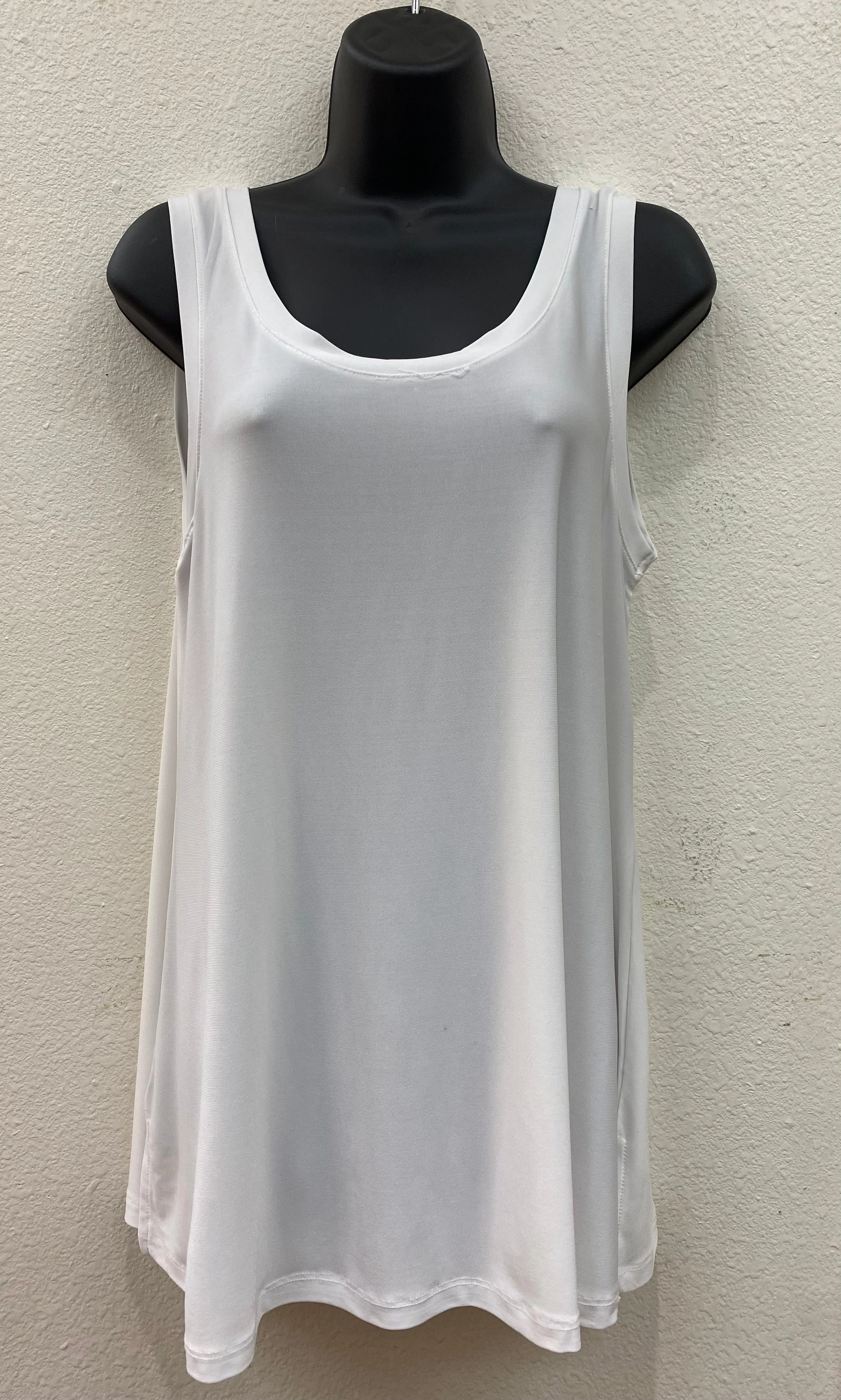 White V-Neck to Round Neck Reversible Tank Top CompressionFit
