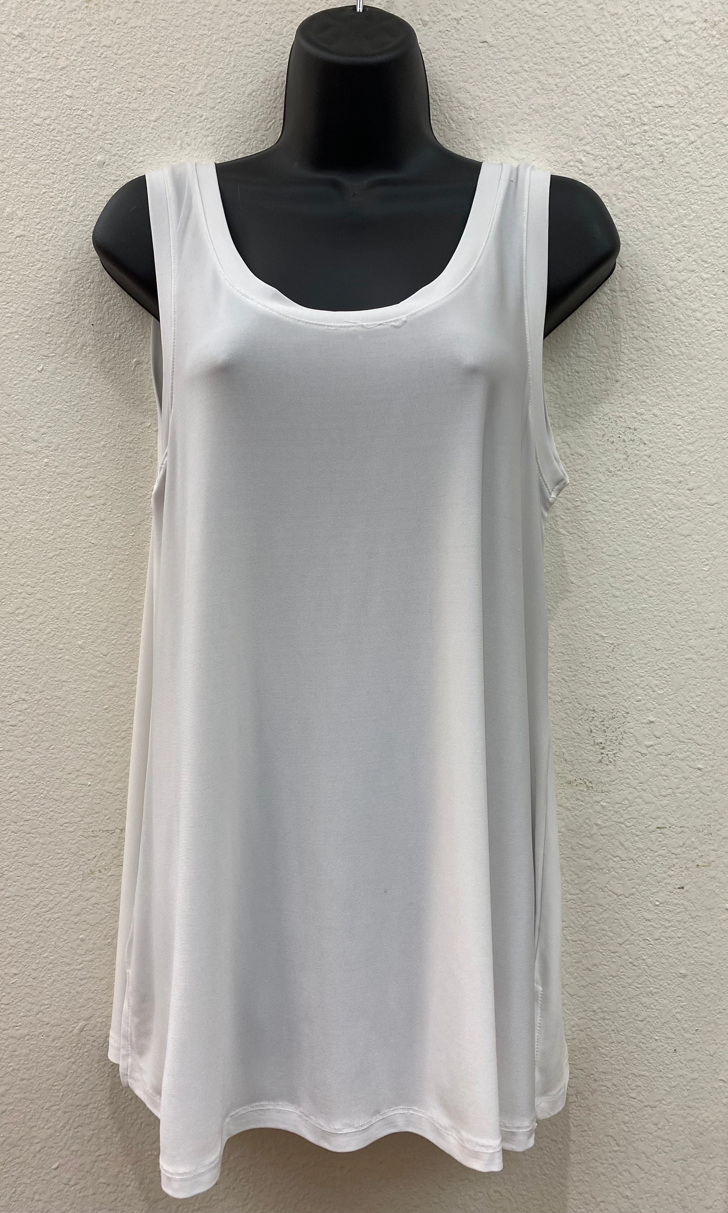 White V-Neck to Round Neck Reversible Tank Top MoistureManagementSystem Airflow Ventilation Zones