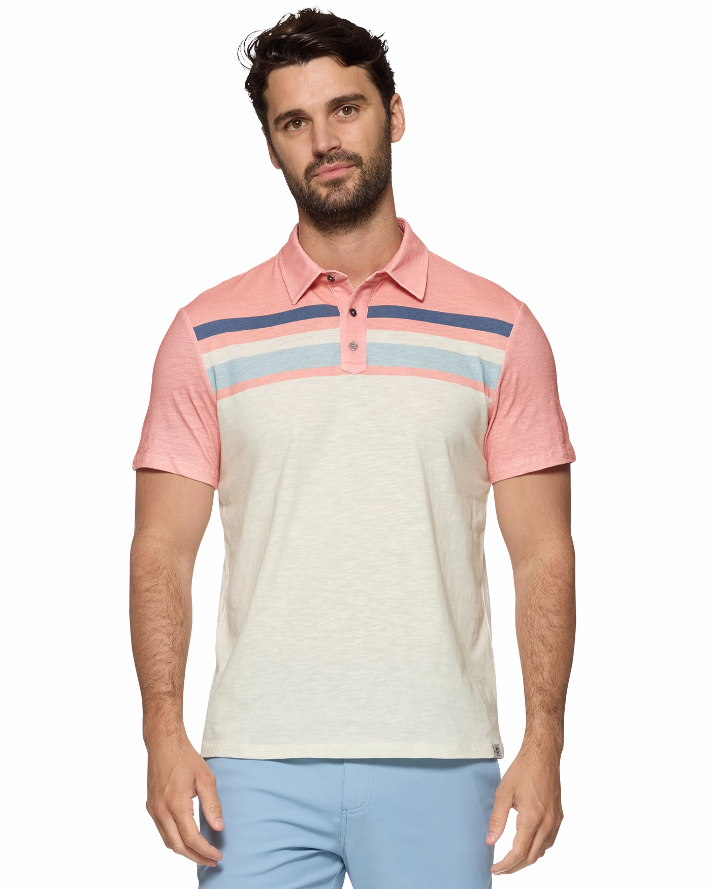Everyday Fashion MILLVILLE CHEST STRIPE SLUB POLO