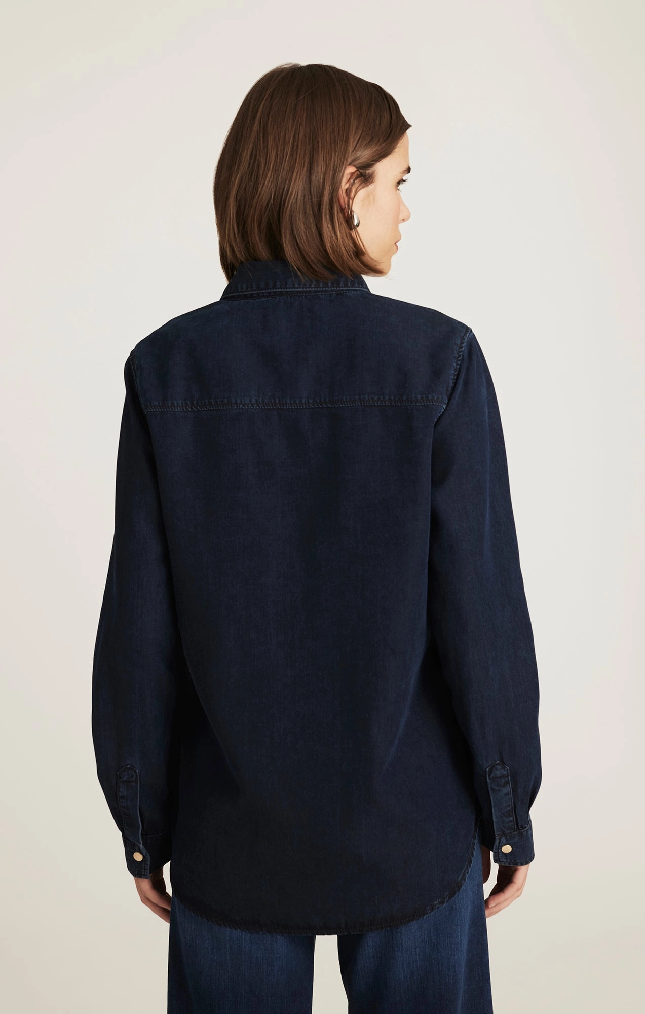 NIA DENIM SHIRT IN INK GOLD PREMIUM Everyday Outdoor Enthusiast Vibrant