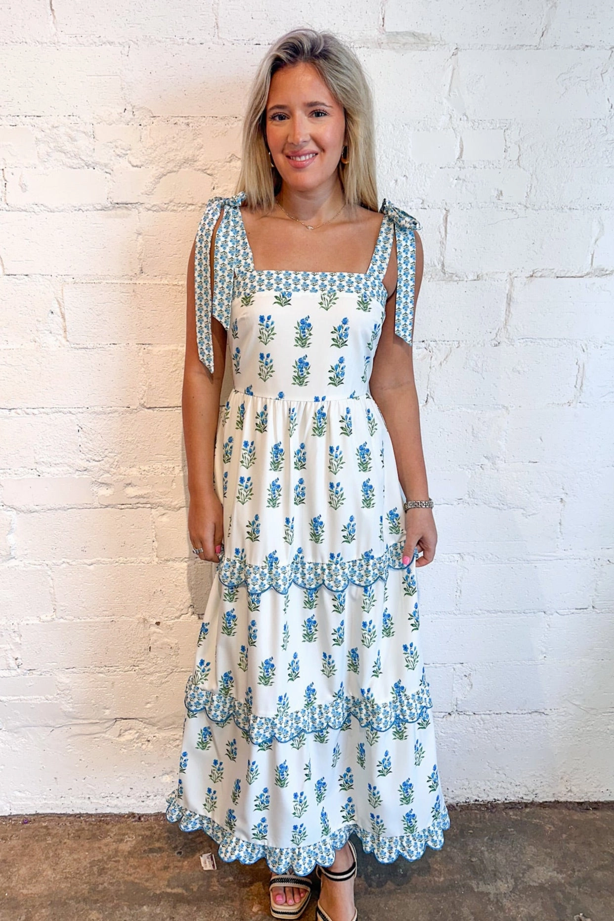 Elegant Waist All-season garment April Showers Maxi Dress