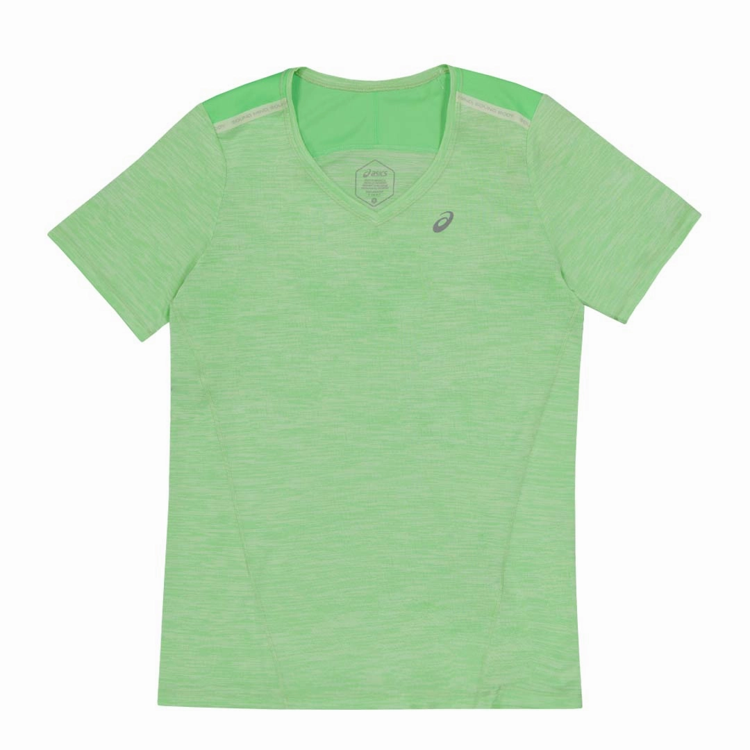 Frictionless Lining Wind Resistant Coating Asics - Women's Race V-Neck Short Sleeve T-Shirt (2012C735 301)