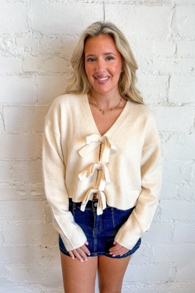 Waffle Knit Texture Everyday Use Back To Bow Top