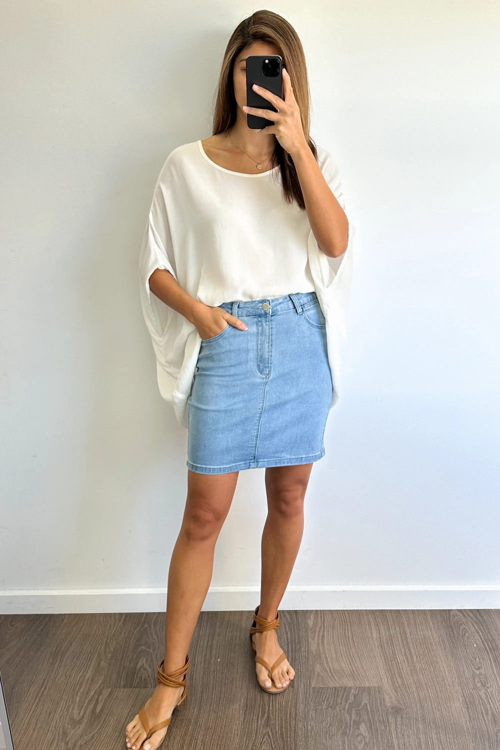 Avery  Denim Skirt -  Light Denim Urban appeal