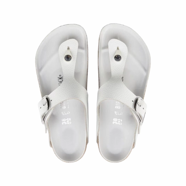 Foot Support Easy Lock Birkenstock Women's Gizeh Big Buckle Leather White