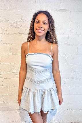 Elegant evening wear Celebrity-Inspired Bluebonnet Kiss Mini Dress