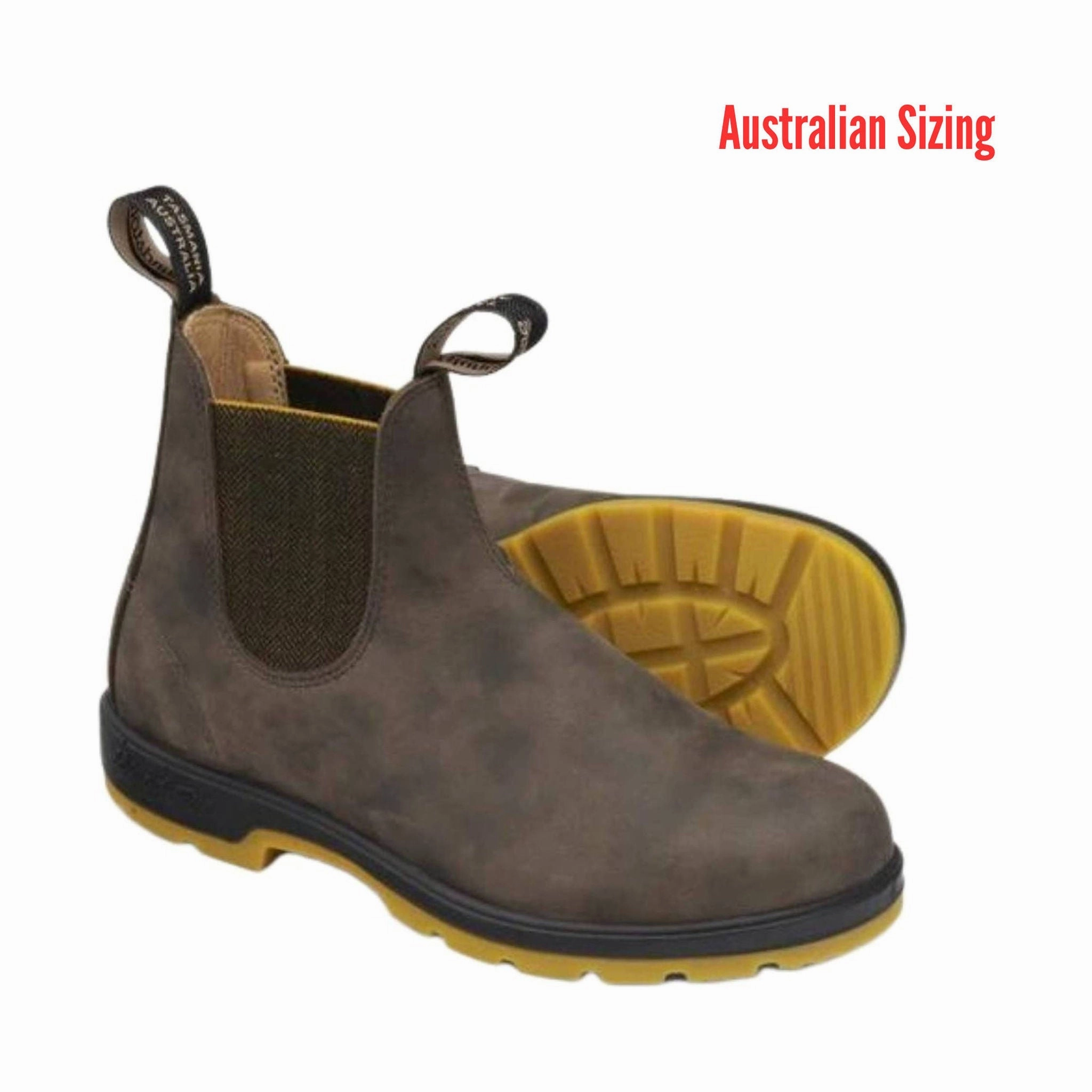 Blundstone Classic 550 Chelsea Boots - Rustic Brown Mustard Comfort Lining Hiking Trails