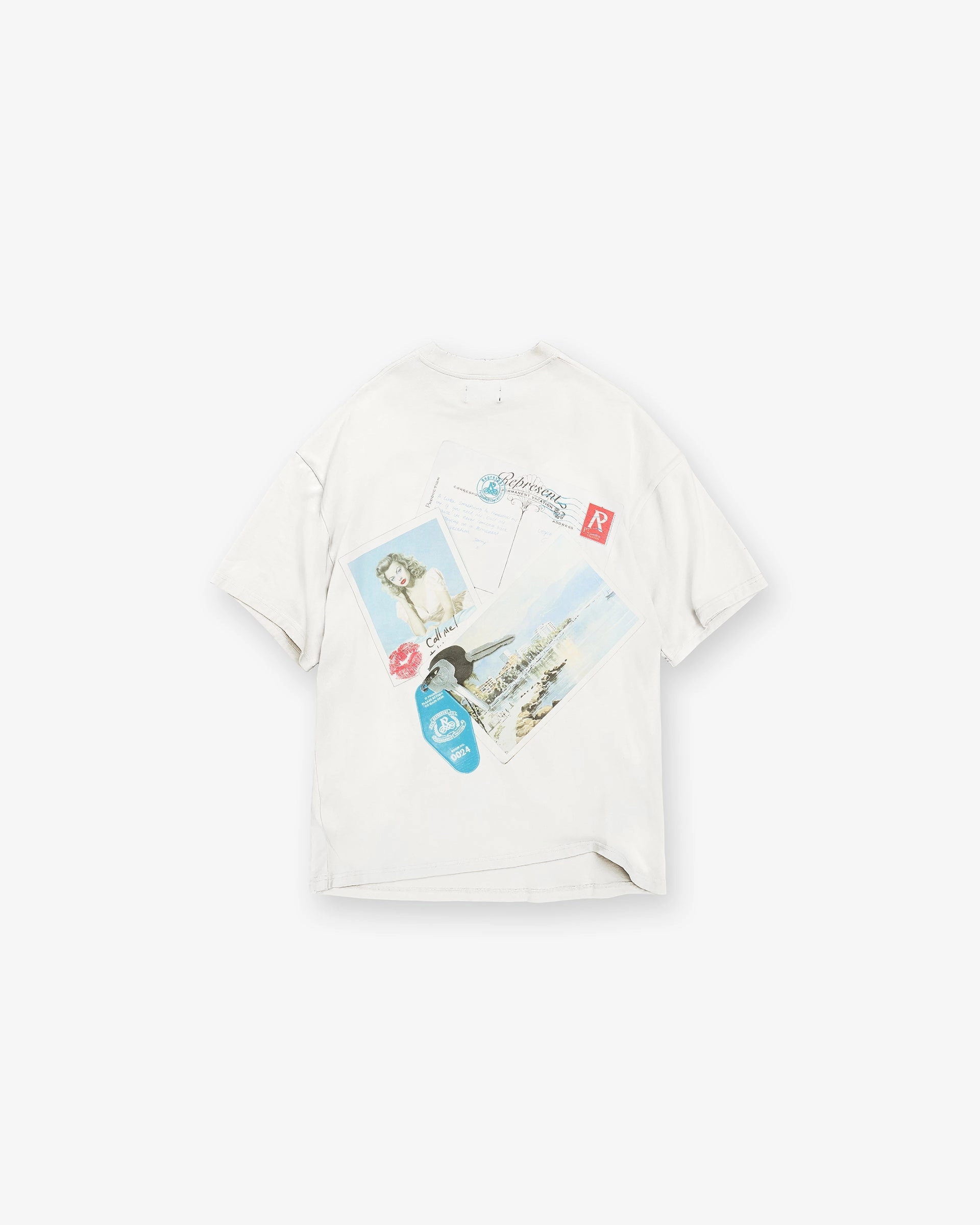 Girls Of Summer T-Shirt - Flat White Casual Vibes Foam Print Detail