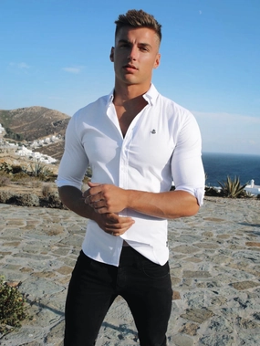 Caspian Long Sleeve Shirt - White Gift Idea elegant design