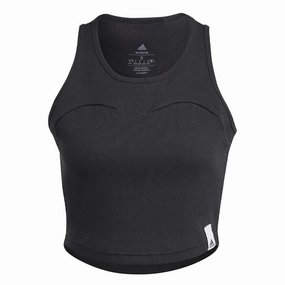 adidas - Women's Lounge Rib Tank Top (IC9449) Full Length Zipper Closure OdorResistantTreatment