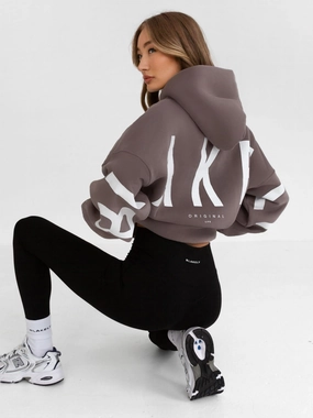 Isabel Oversized Hoodie - Pink Taupe Chill Comfort Fit Elastic Fit