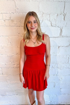 Layered-Sleeve Poppy Mini Dress