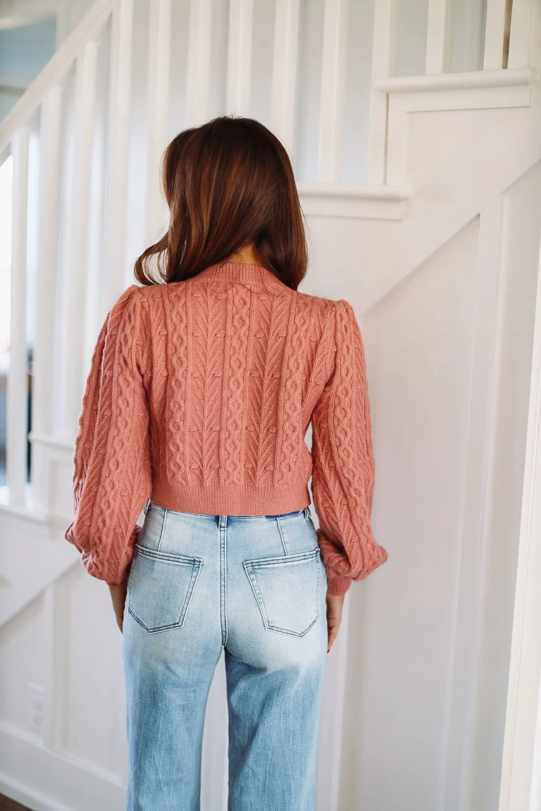 Friction Reducing Finish Built In Filter Layer Bow Me Over Crop Sweater - Mauve and Wine