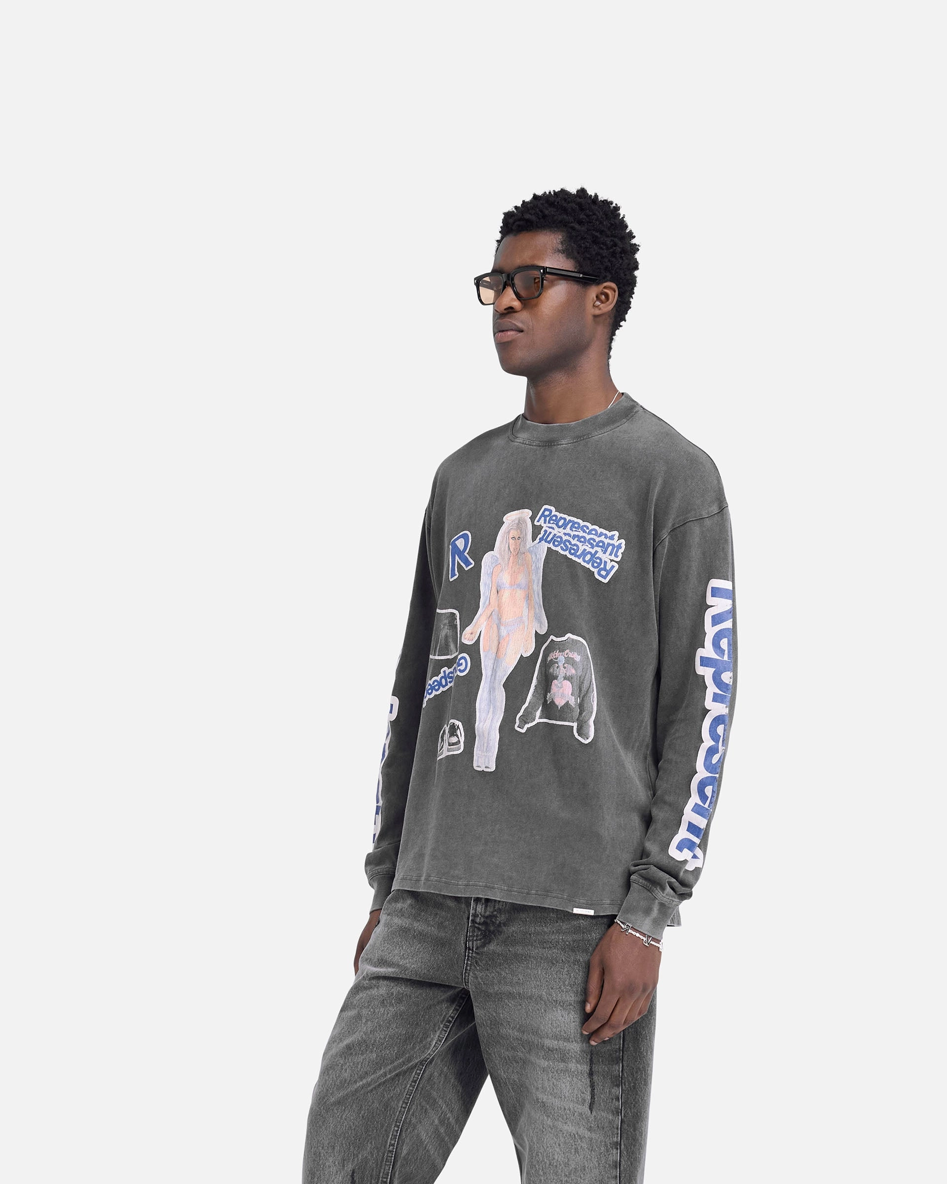 Question Your Innocence Long Sleeve T-Shirt - Vintage Grey Active Design Wear Bold Comfort