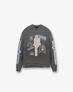 Casual Look Wear BreathableFabric Question Your Innocence Long Sleeve T-Shirt - Vintage Grey