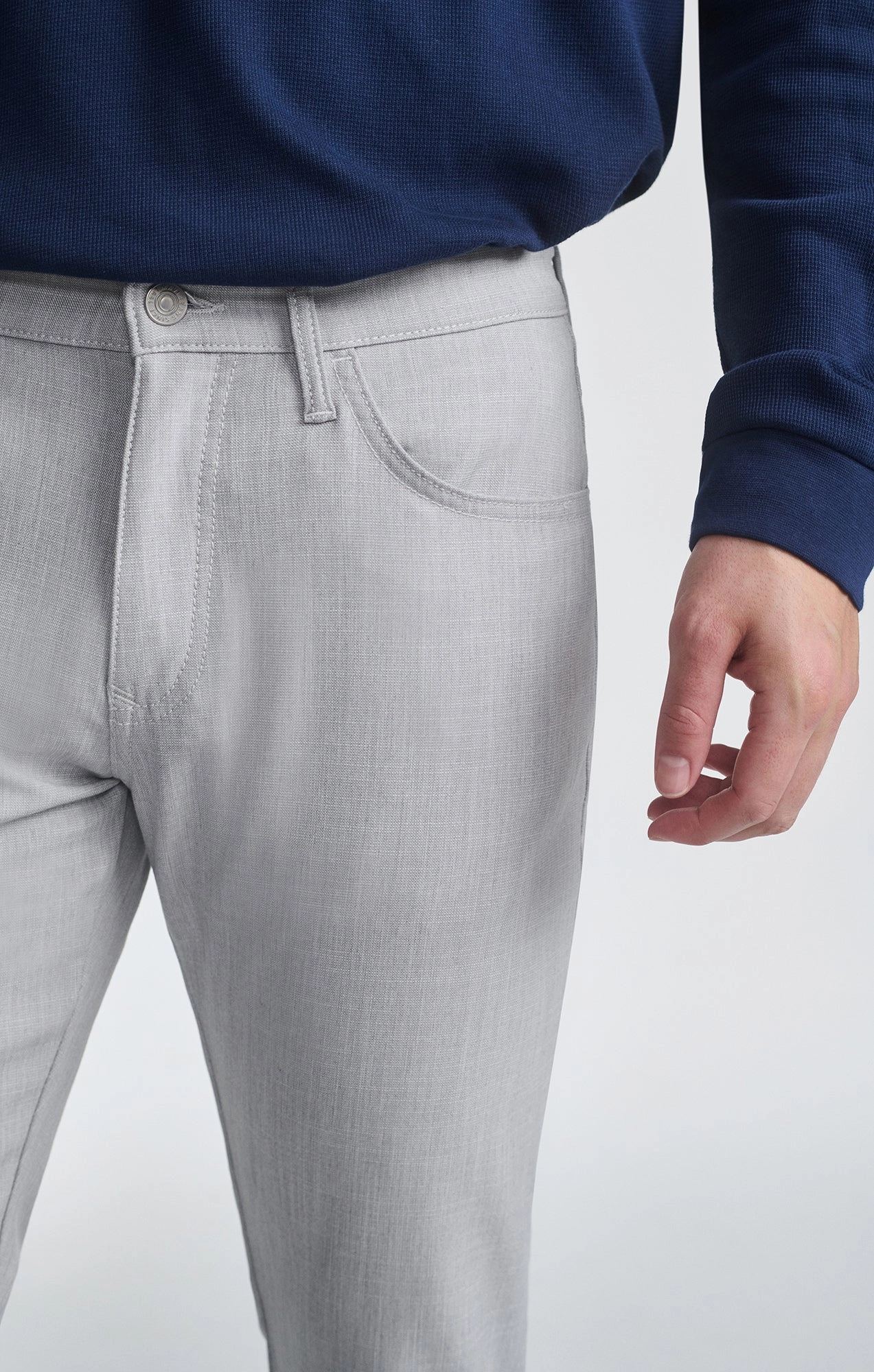 Breathable wear MARCUS SLIM STRAIGHT LEG IN BONE CROSS HATCH TWILL