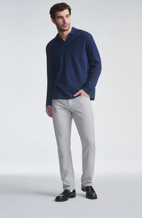 MARCUS SLIM STRAIGHT LEG IN BONE CROSS HATCH TWILL Moisture Wicking Fabric