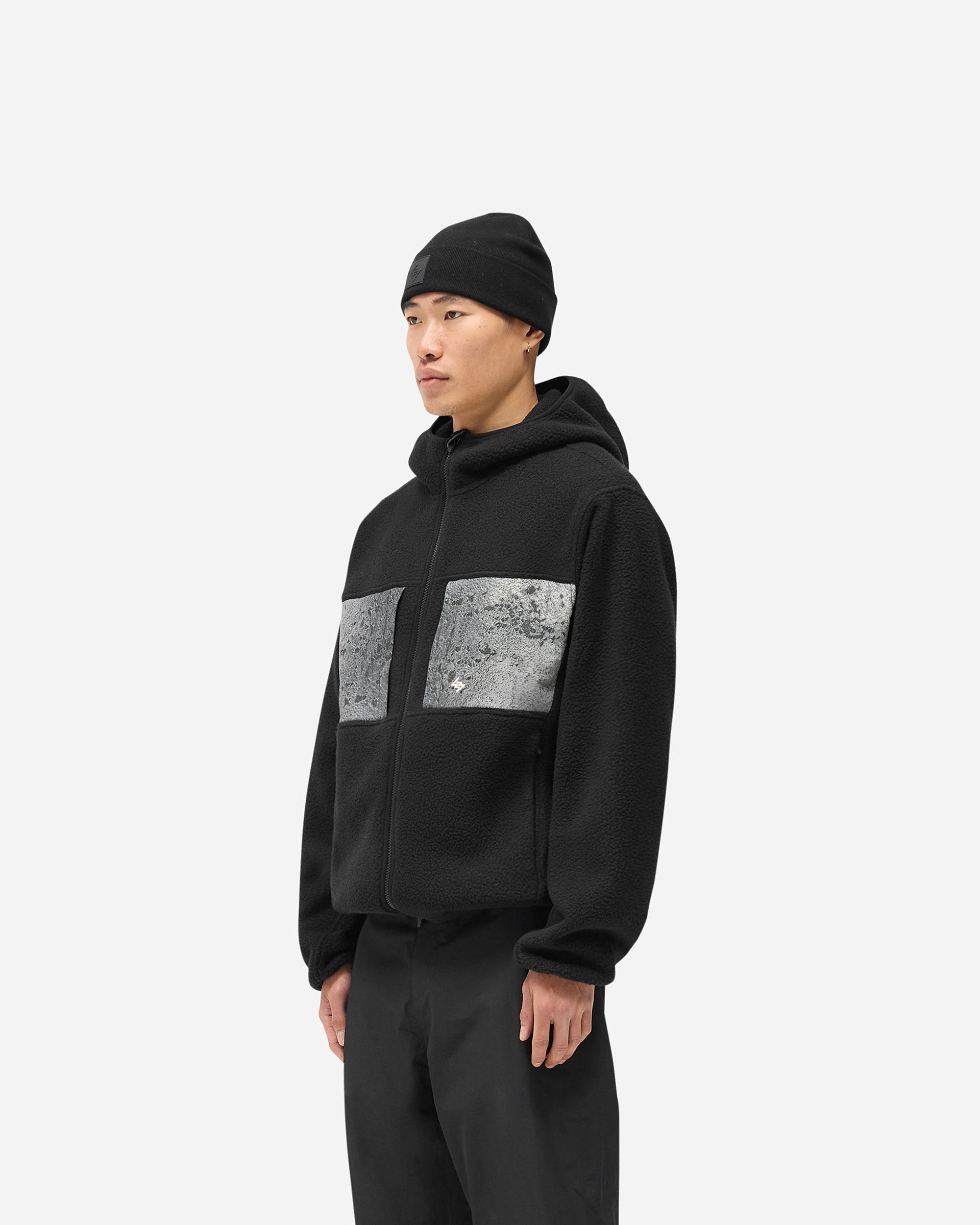 247 Borg Fleece - Black Hooded Versatile Design Relaxed Daily Style