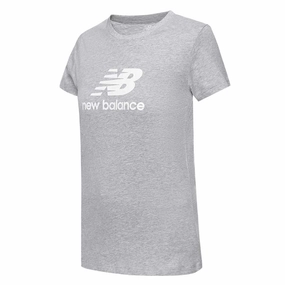 Travel Ready Look Mid Length Design New Balance - Women's Essentials Stacked Logo T-Shirt (WT31546 AG)