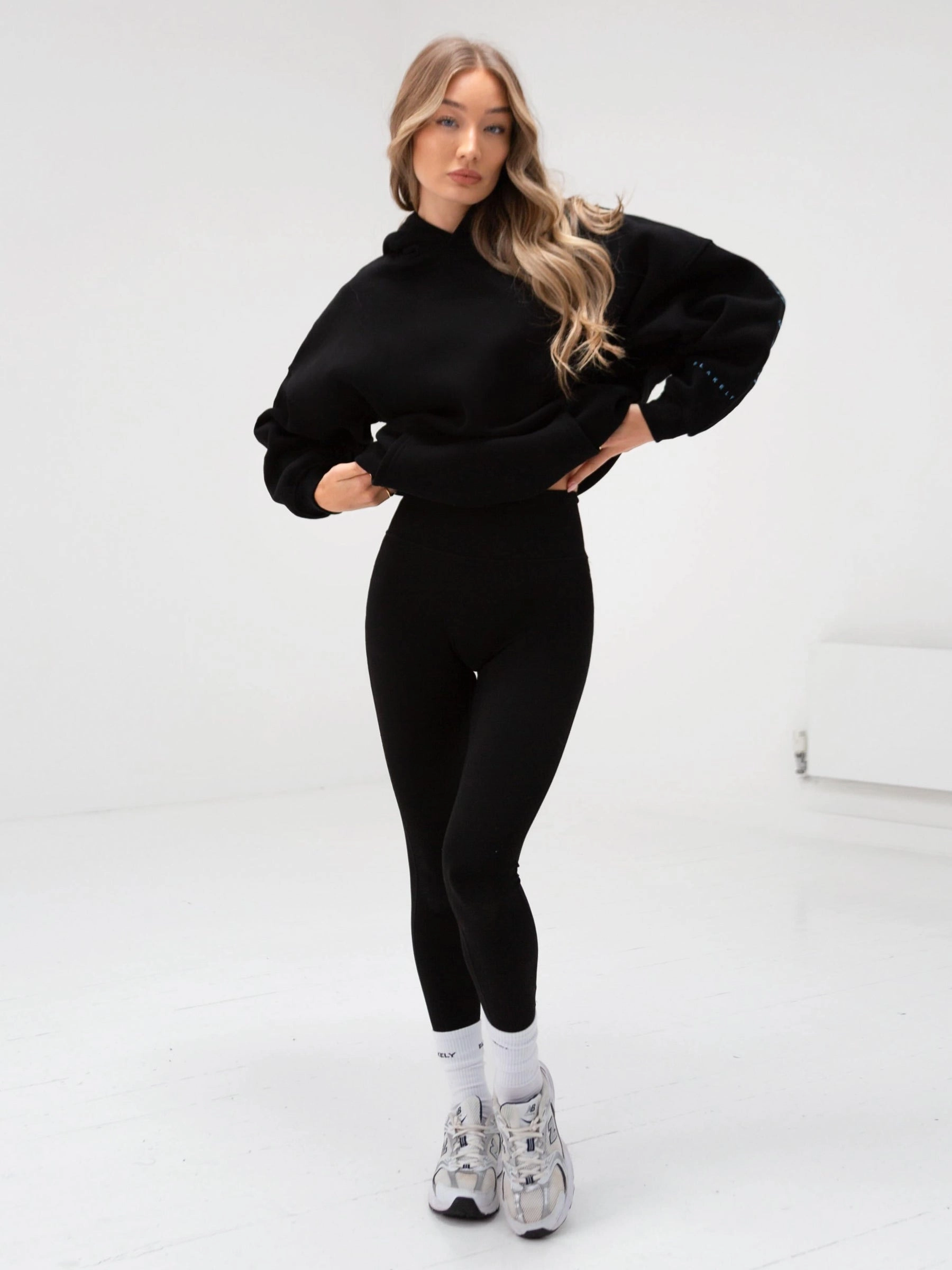 Elasticated Waistband Non Restrictive Fit Embroidered Isabel Oversized Hoodie - Electric Blue