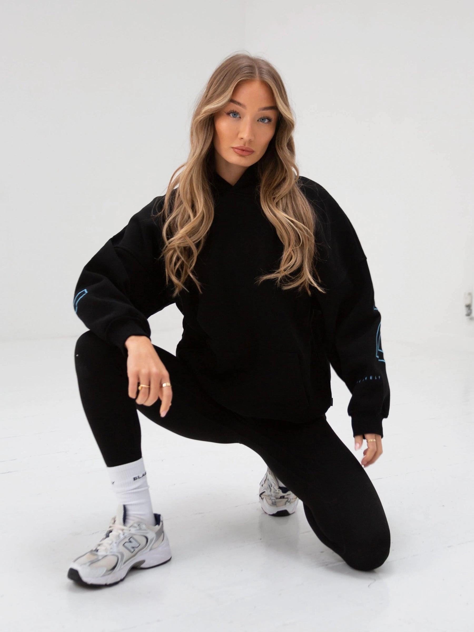 autumn clothing Everyday Comfort Embroidered Isabel Oversized Hoodie - Electric Blue