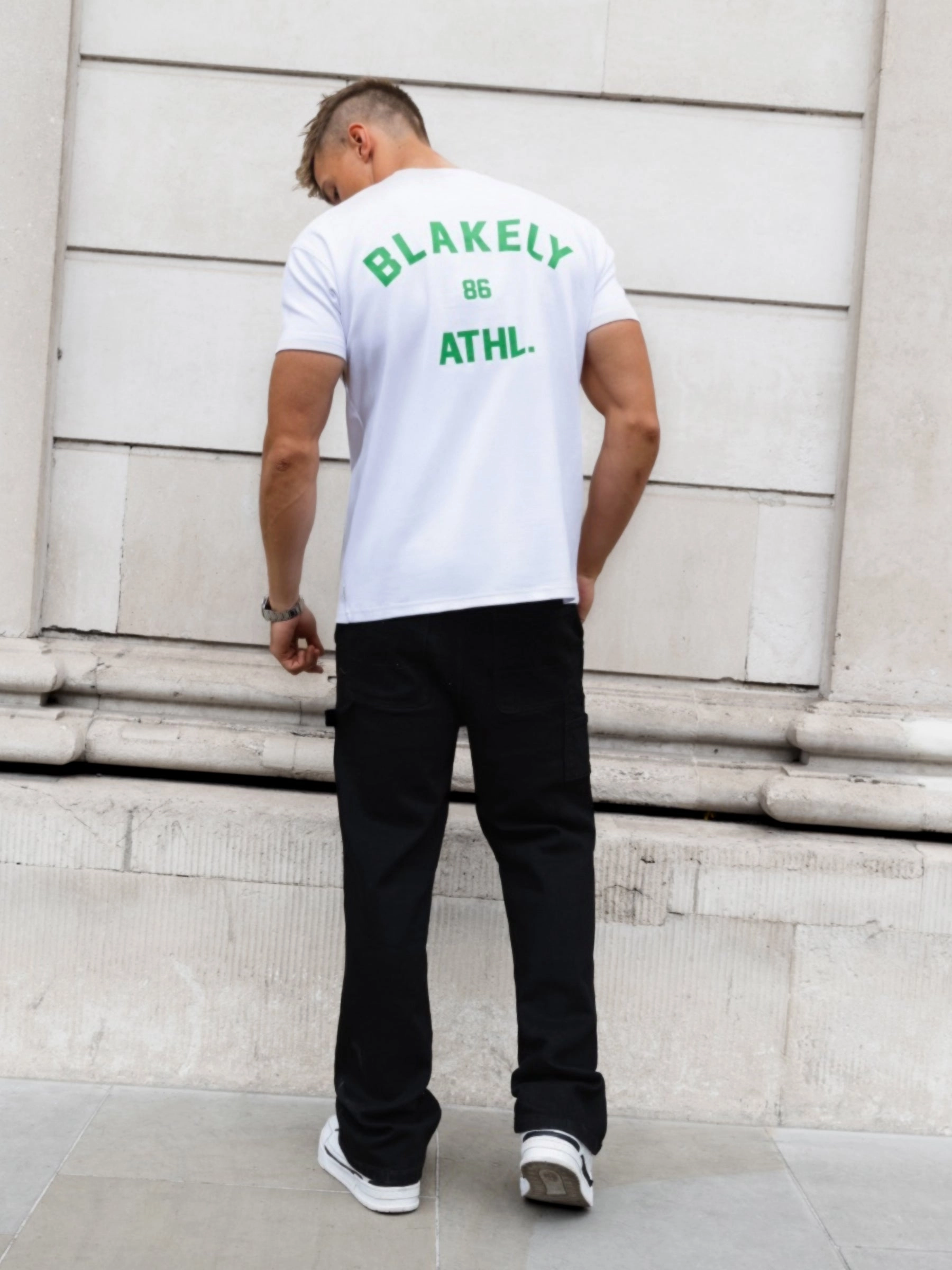Breathable Comfort Niko Relaxed T-Shirt - White & Bold Green
