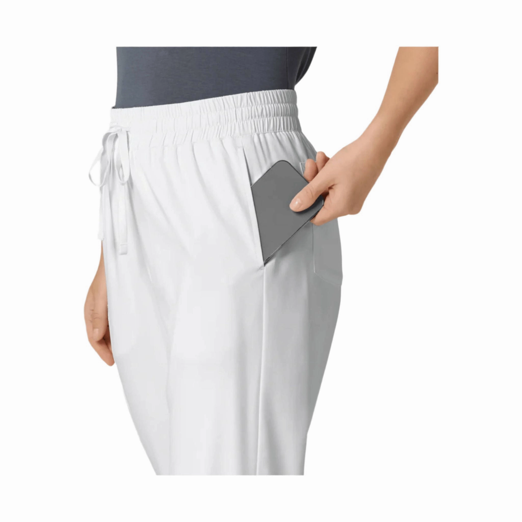 Street Active Chill Wear Wink Women's Boundless Bootcut Scrub Pant - White