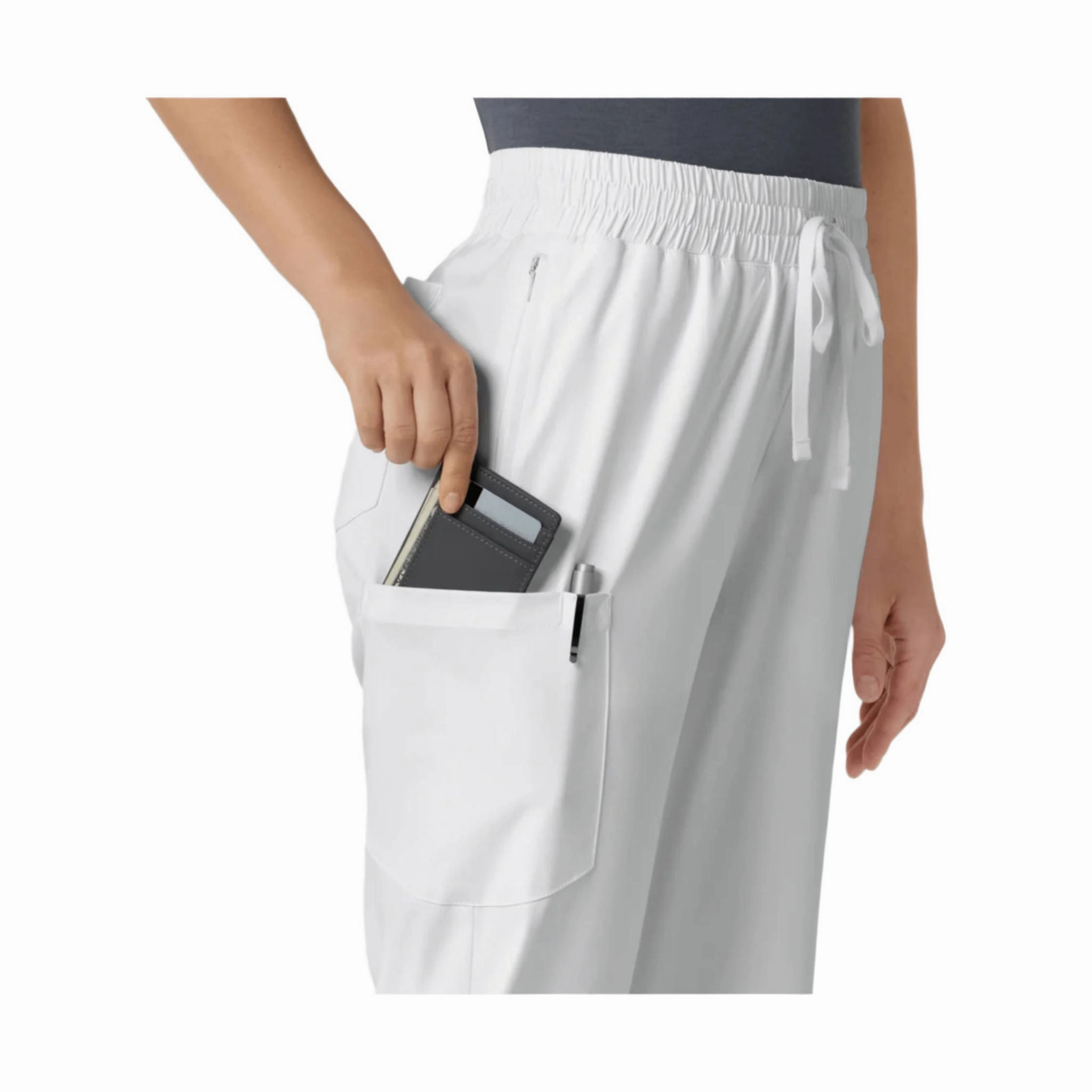 Wink Women's Boundless Bootcut Scrub Pant - White Double Stitched