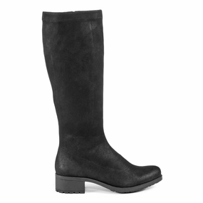 Dynamic Cushioning ZipUp Bussola Women's Aaliyah Black Stretch Suede