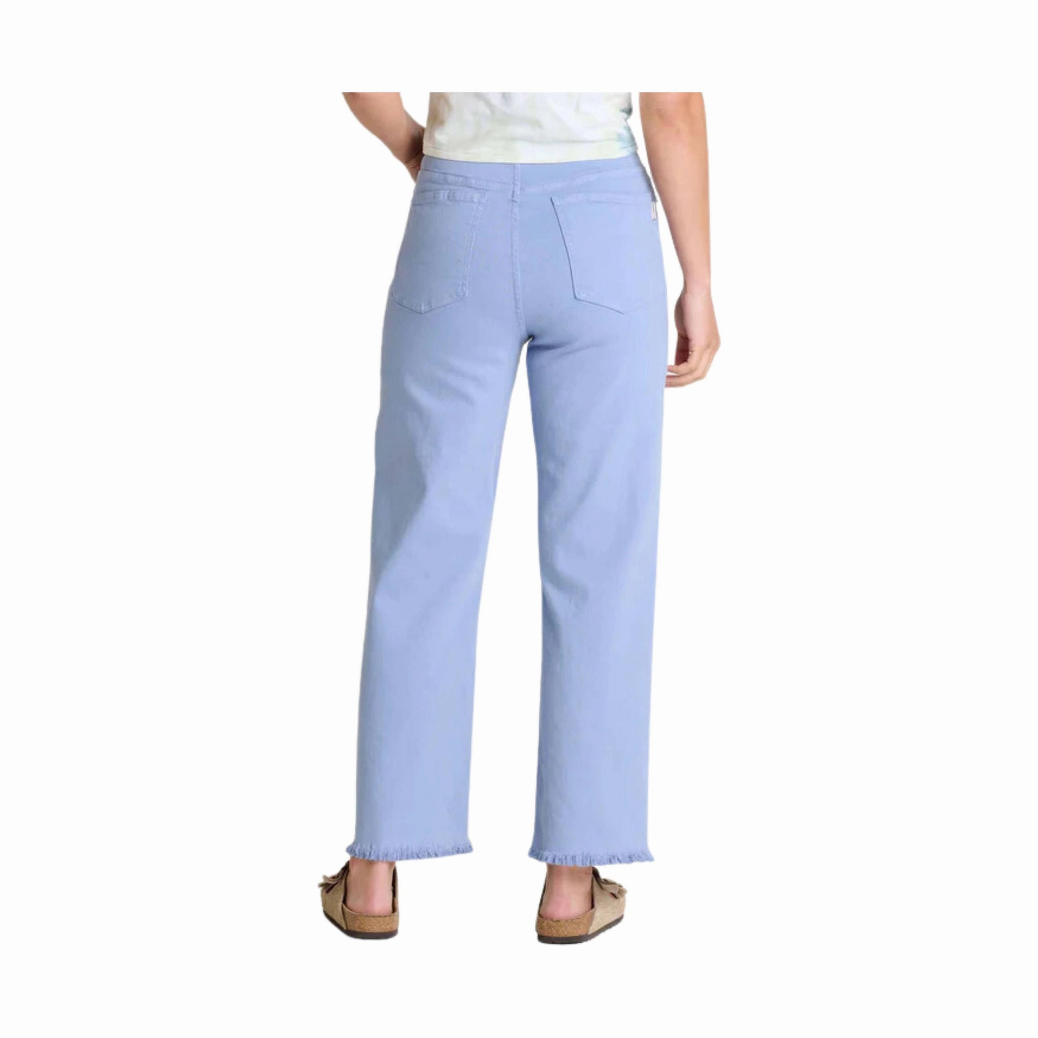Toad & Co Women's Balsam Seeded Cutoff Pant - Weathered Blue wrinkle free