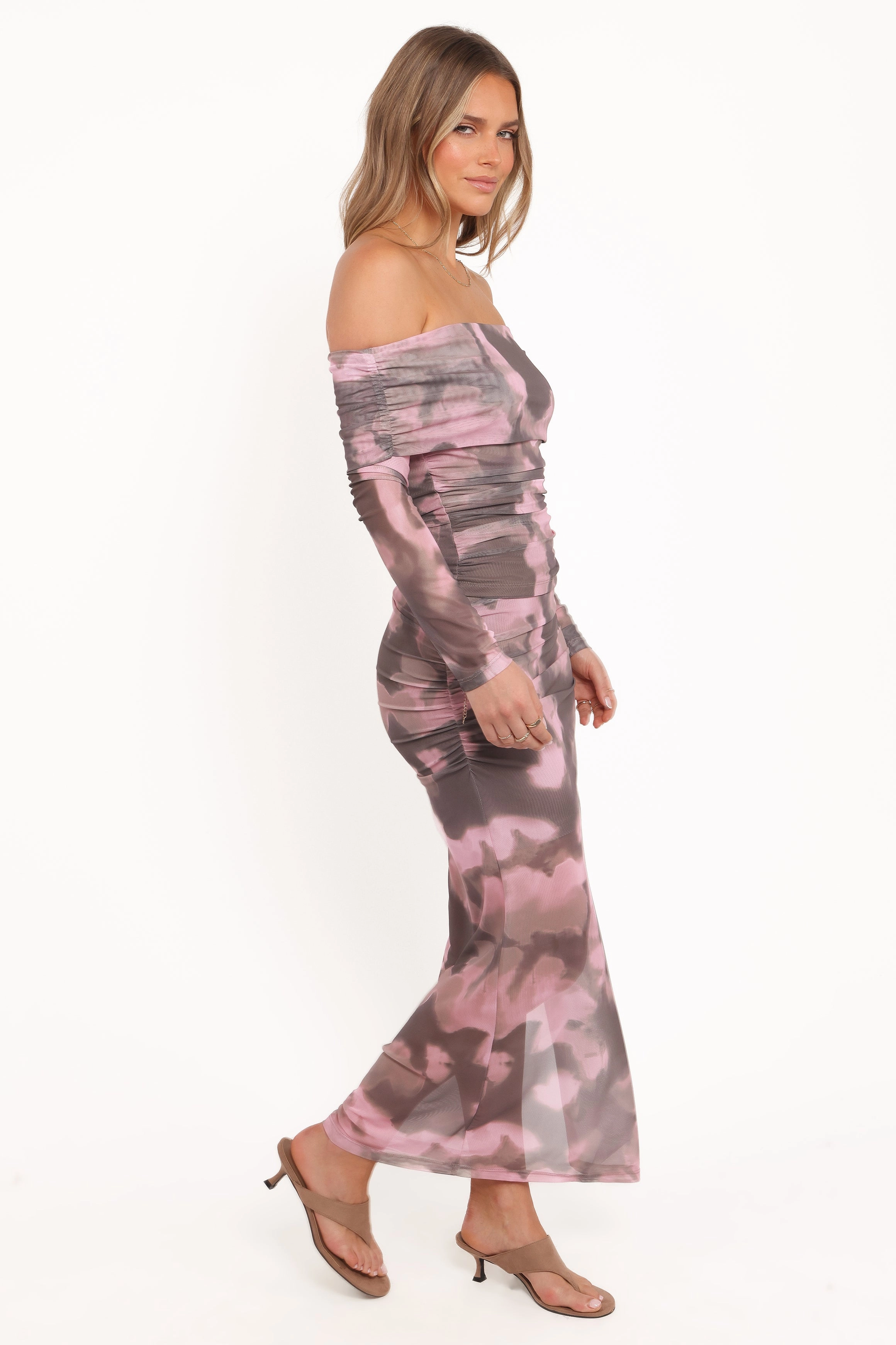 Caelira Skirt - Pink/Brown Print Functional Detail Vibrant Flow