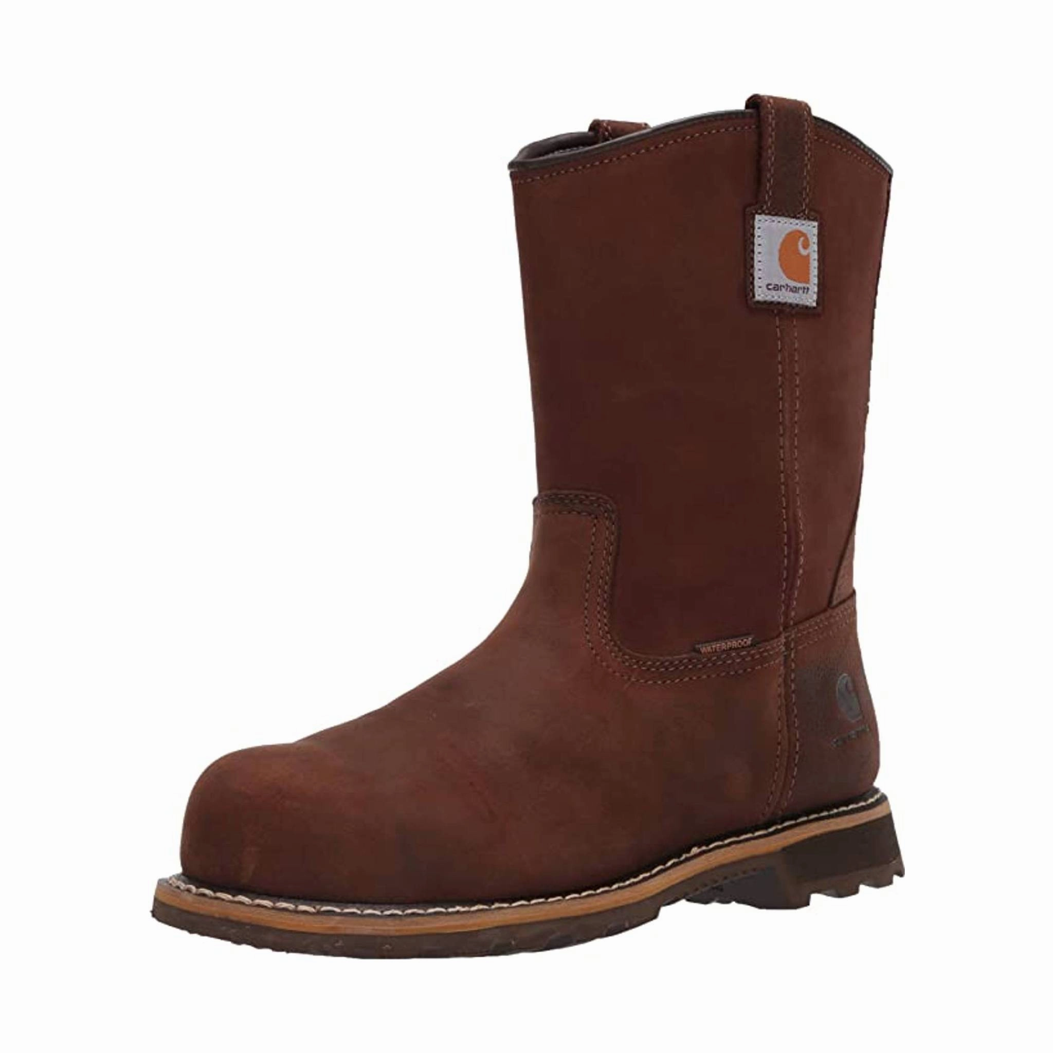 Free Spirit Fashion Fit Carhartt Men's 10 Inch Carbon Nano Toe Wellington Work Boots - Bison Brown Oil Tan