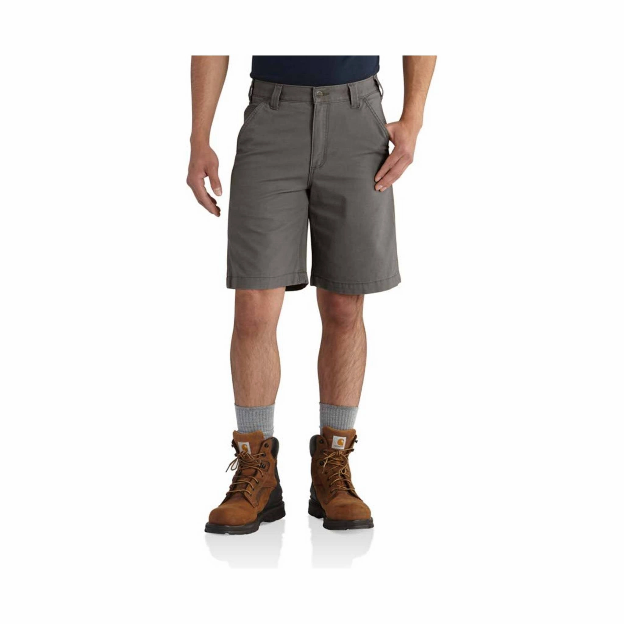 Carhartt Men's Rugged Flex Rigby Short 10 Inch - Gravel Relaxed Waist