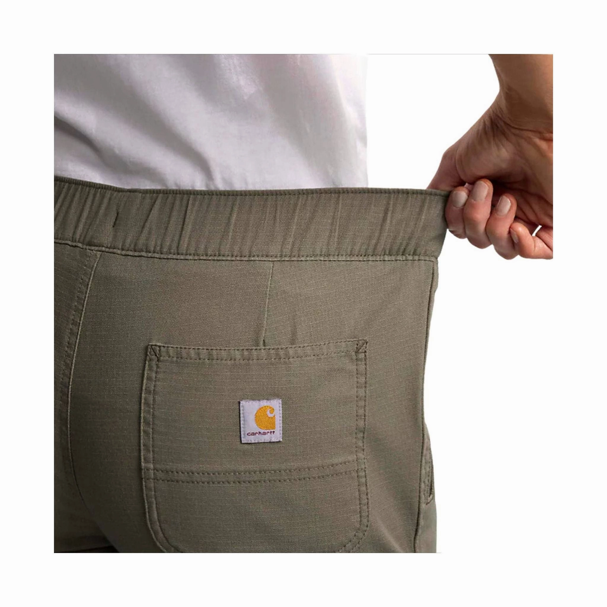 Soft Brushed Lining No Tag Carhartt Women's Force Relaxed Fit Ripstop Work Pant - Dusty Olive