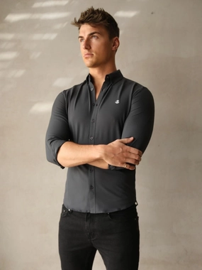 Travel Friendly Carter Long Sleeve Shirt - Petrol Blue