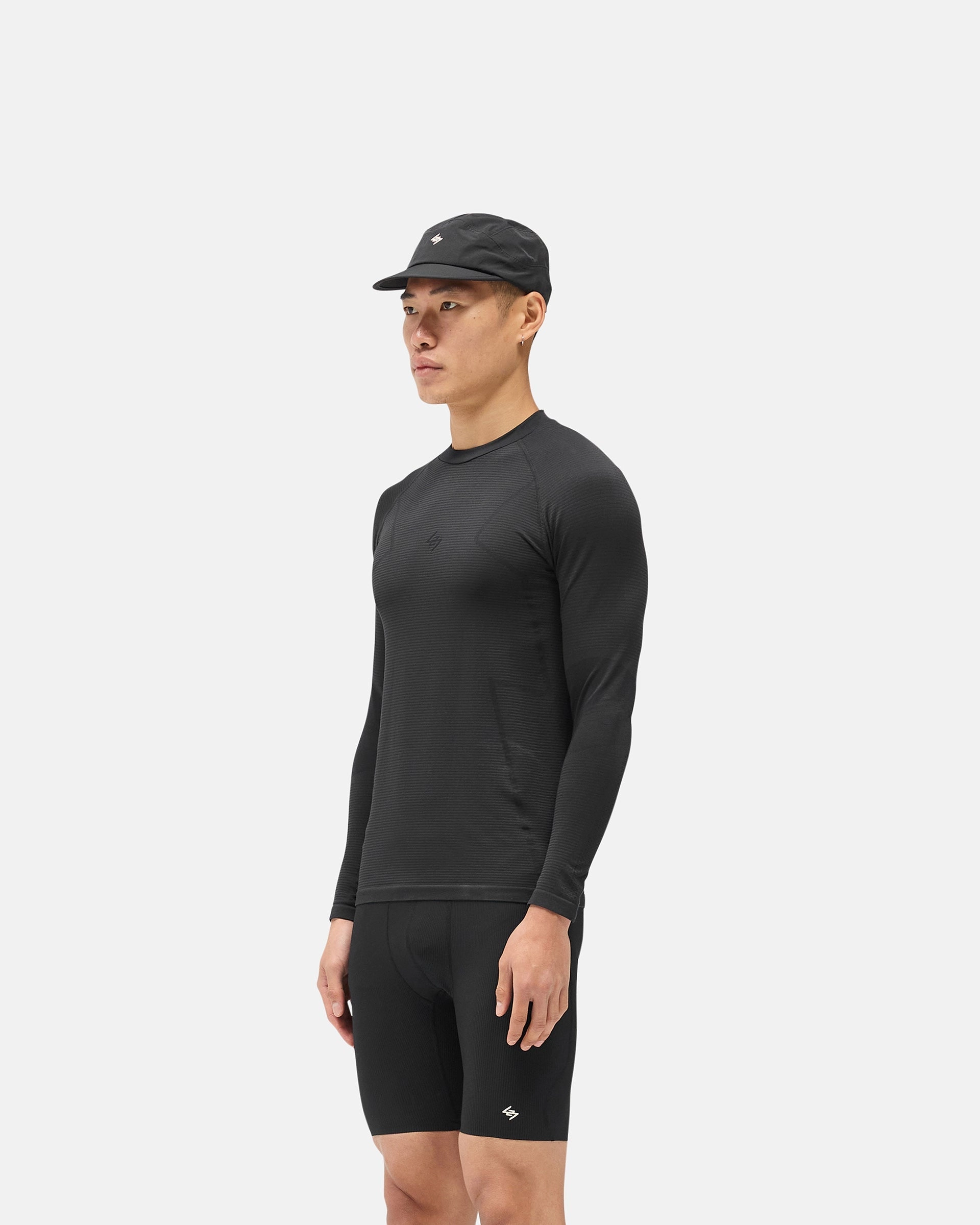 247 Uprising Long Sleeve Seamless T-Shirt - Black Daily Outfit Style Geometric Pattern