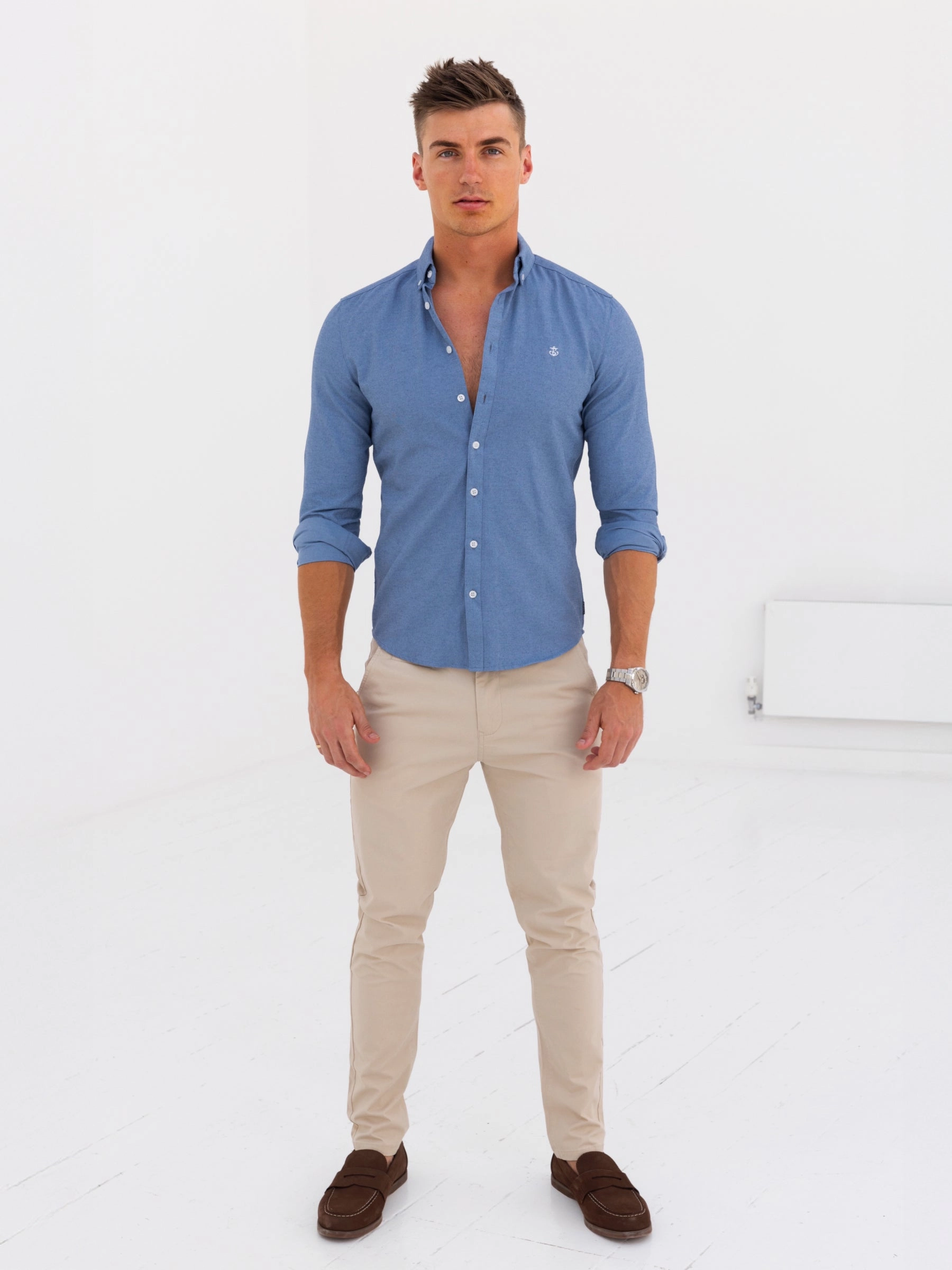 Dallas Long Sleeve Shirt - Denim Blue Backpacking Trip