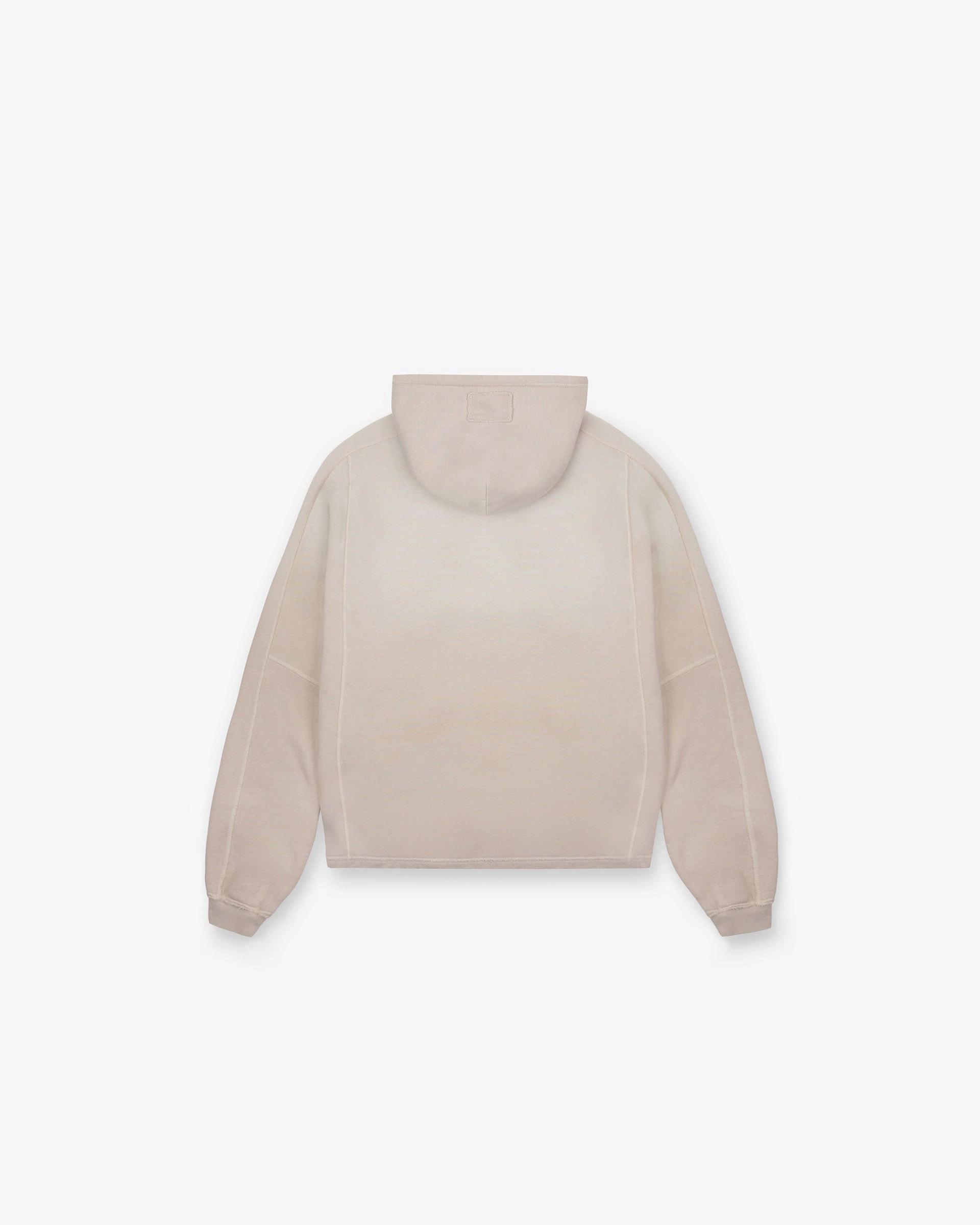 Stepped Hem Hoodie - Oat Chill Wear Tonal Logo Embroidery