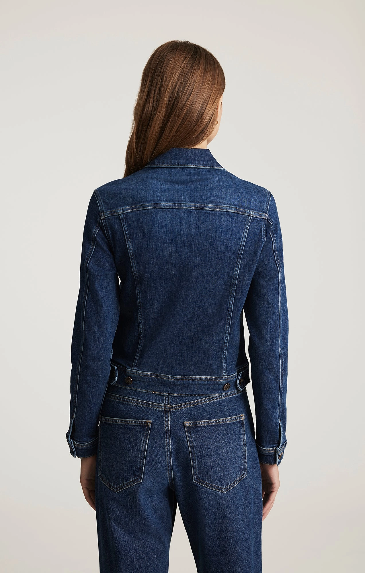 CECILIA DENIM JACKET IN DARK BRUSHED FLEX BLUE Beach Day Breathable