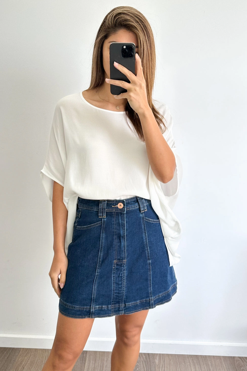 HiddenDrawcord Charlie Denim Skirt - Dark Denim