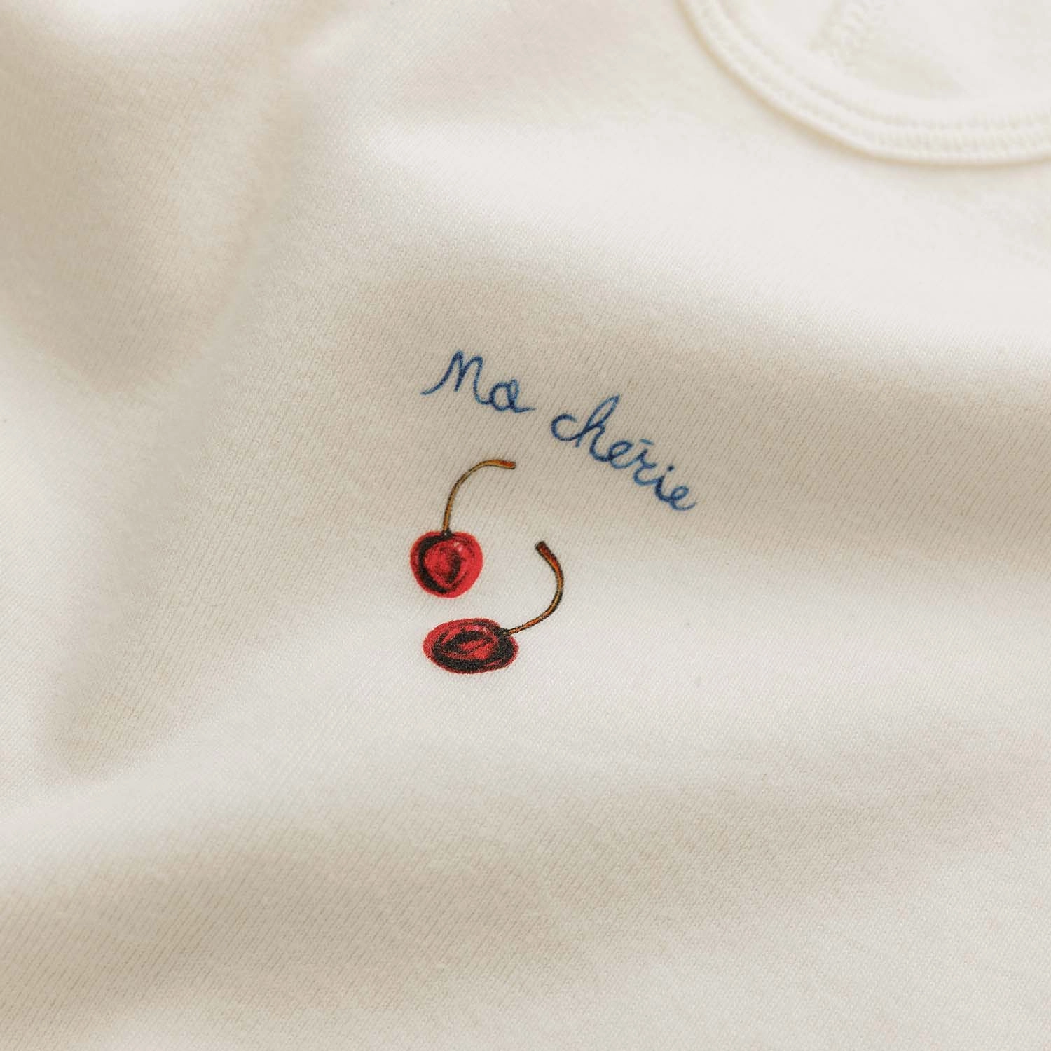 Soft Cotton Feel Cherry Vintage White Vest - Women's